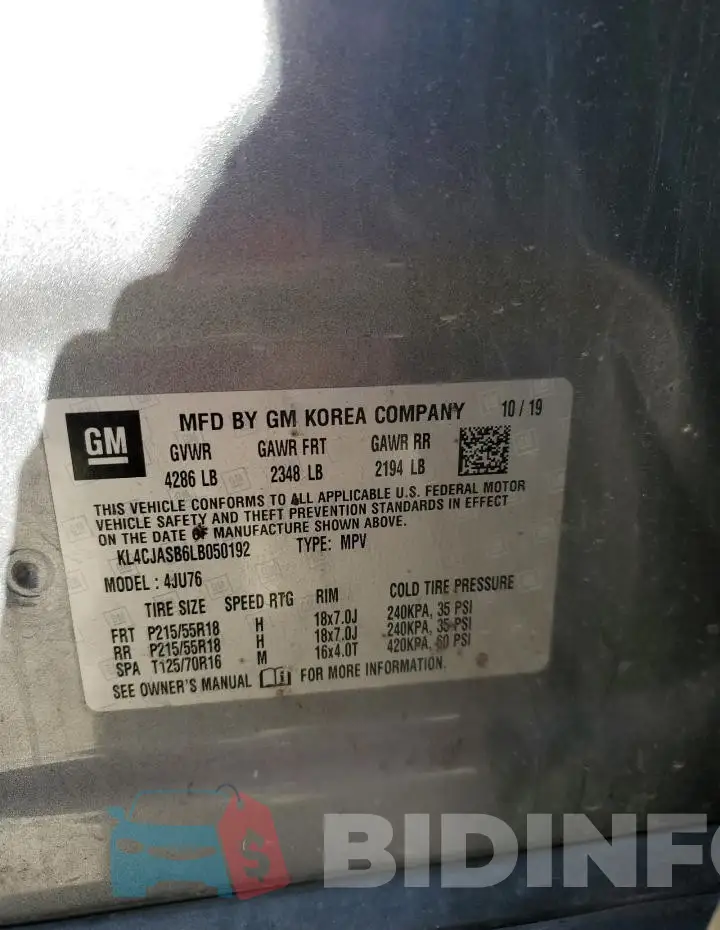 KL4CJASB6LB050192 Photo# 13