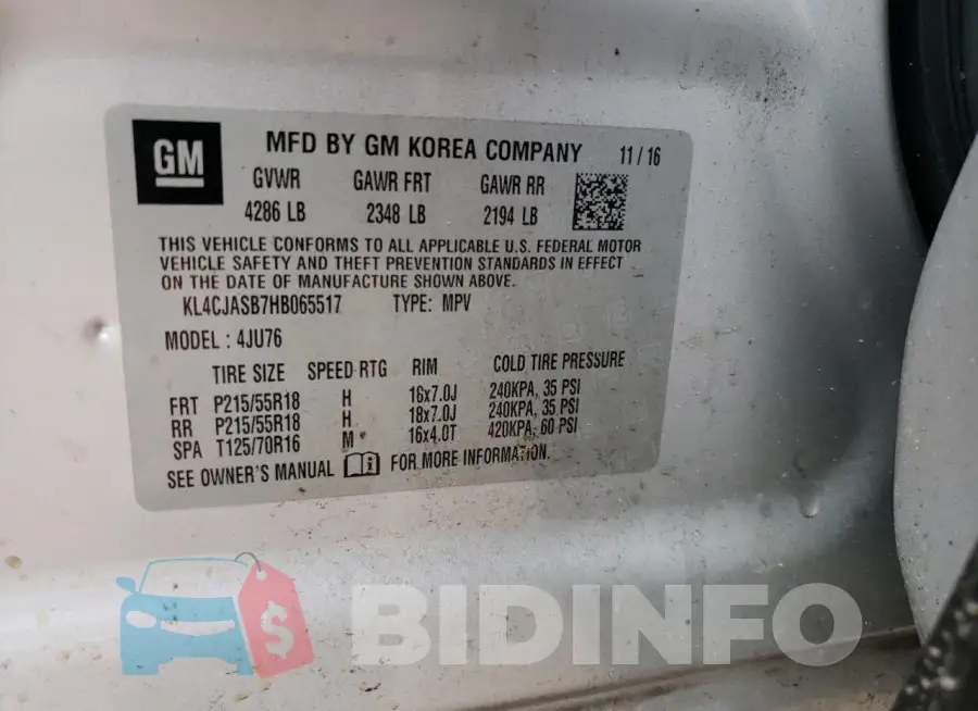 KL4CJASB7HB065517 Photo# 13