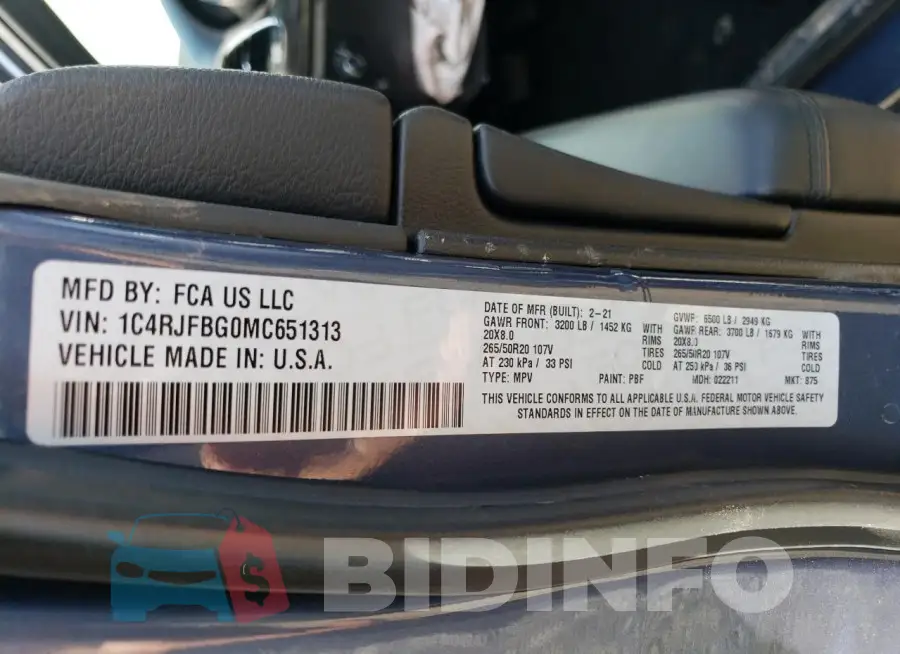 1C4RJFBG0MC651313 Photo# 14