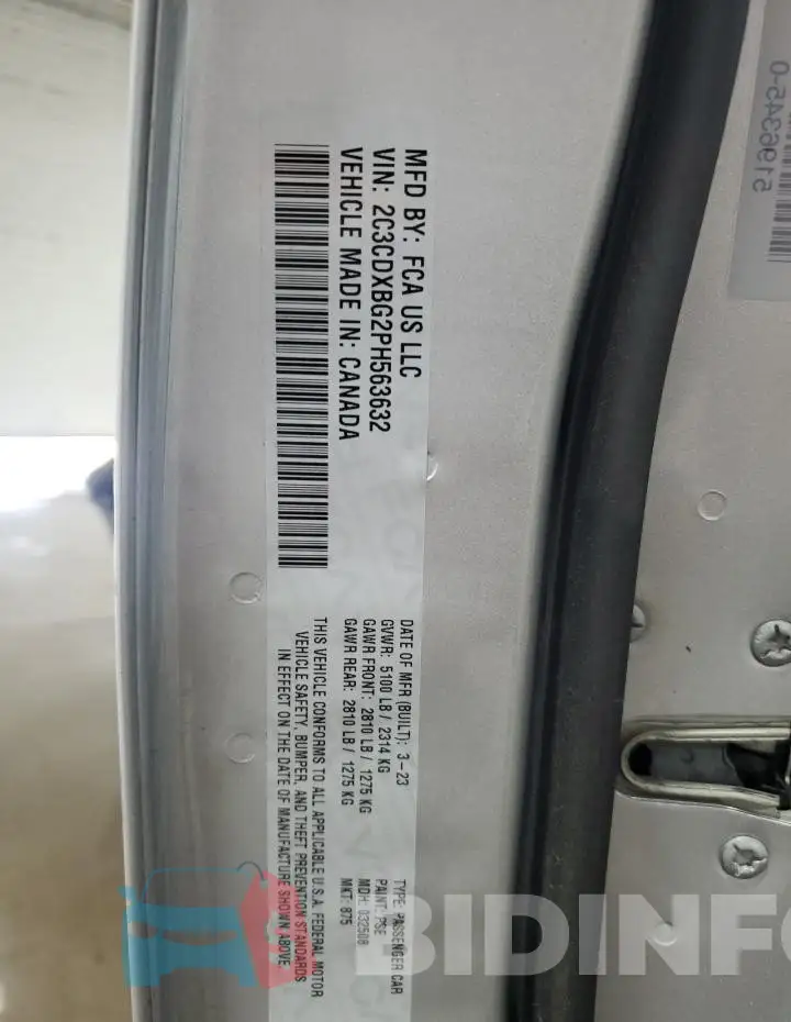 2C3CDXBG2PH563632 Photo# 13