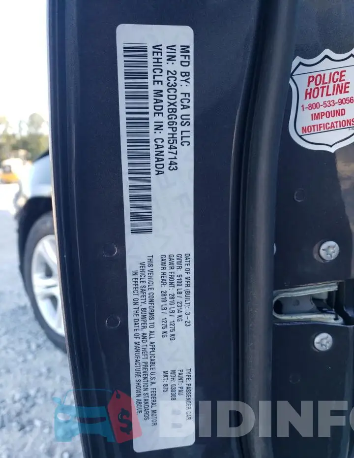 2C3CDXBG6PH547143 Photo# 13