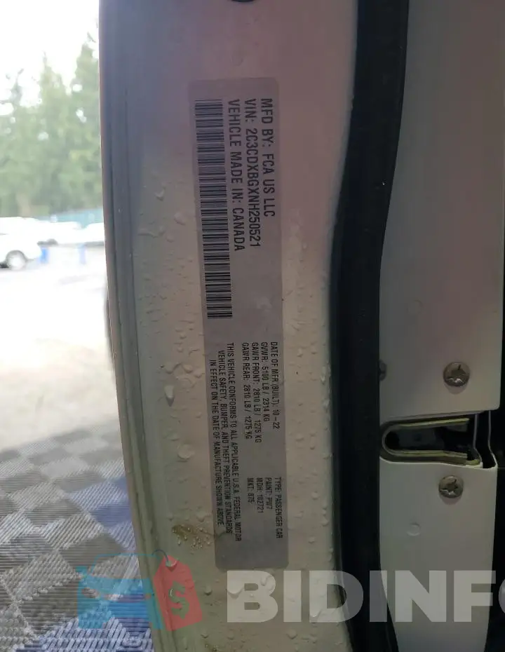 2C3CDXBGXNH250521 Photo# 13