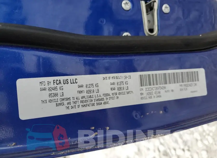 2C3CDXCT2KH754200 Photo# 13