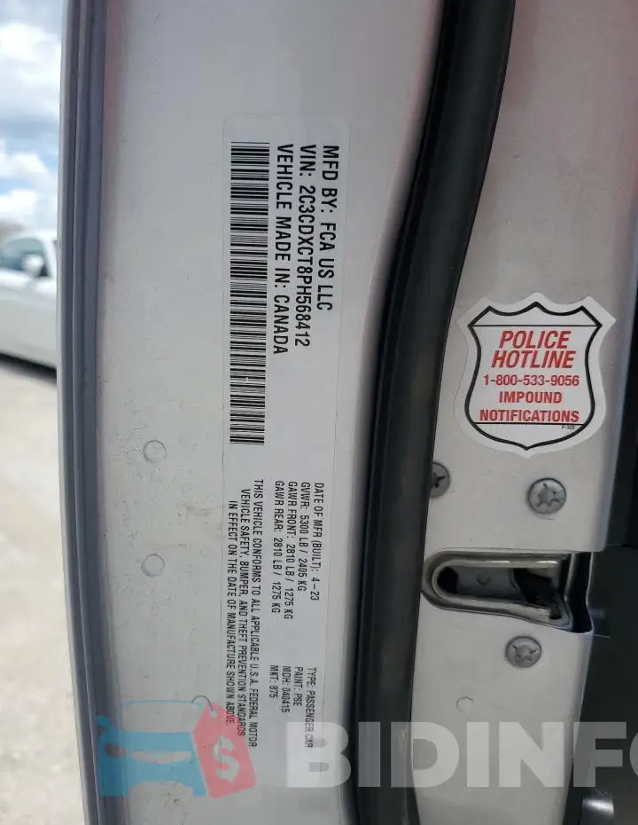 2C3CDXCT8PH568412 Photo# 13