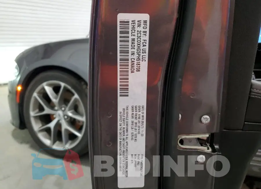 2C3CDXHG5PH518708 Photo# 13