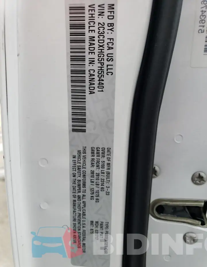 2C3CDXHG5PH554401 Photo# 12
