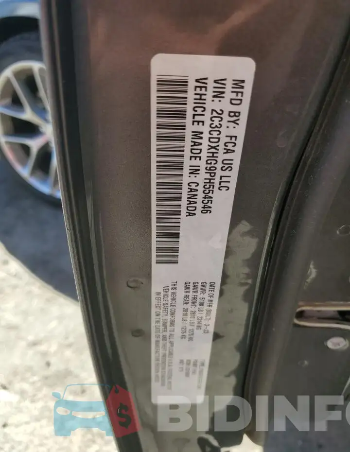 2C3CDXHG9PH554546 Photo# 13