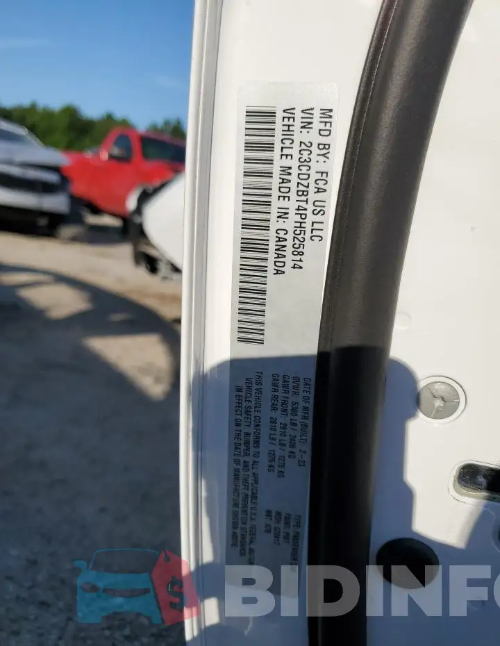 2C3CDZBT4PH525814 Photo# 13