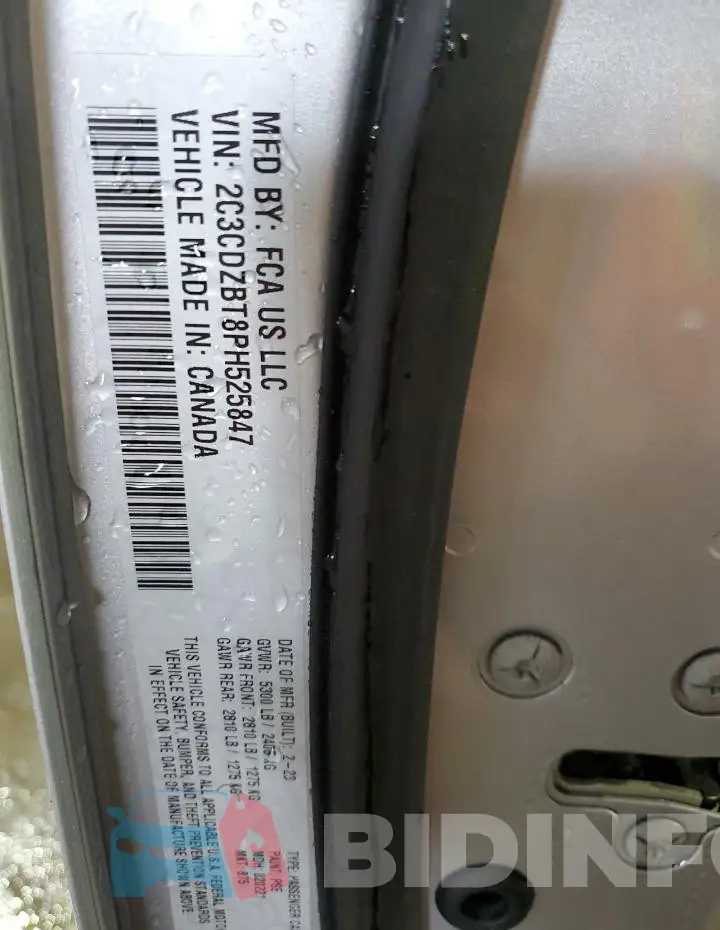 2C3CDZBT8PH525847 Photo# 13