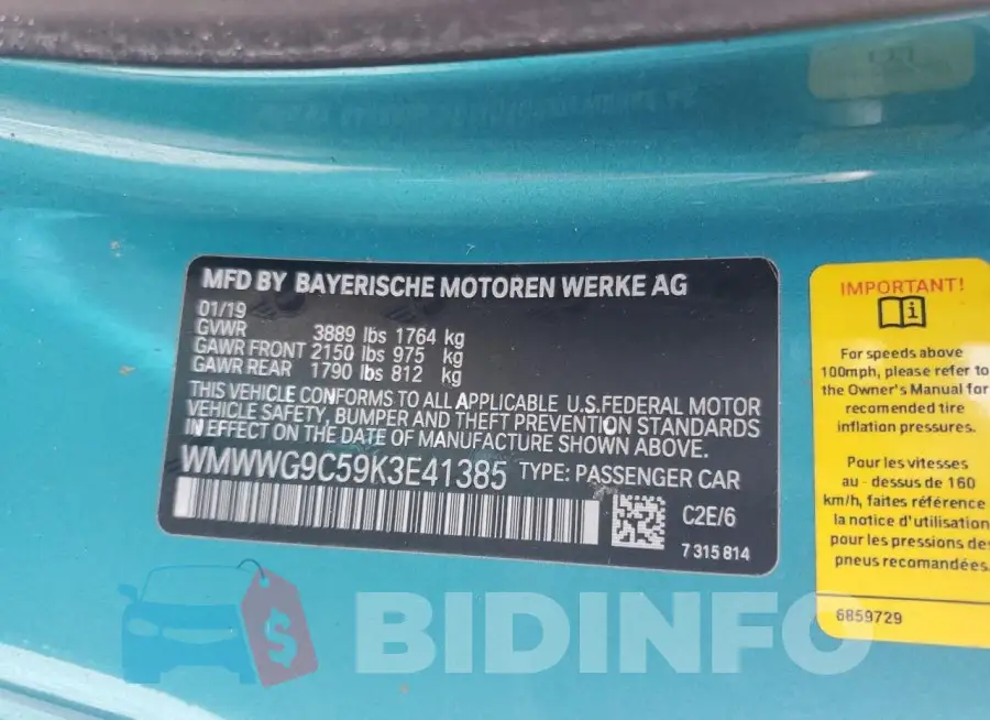 WMWWG9C59K3E41385 Photo# 14