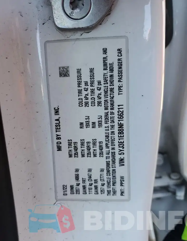 5YJ3E1EB8NF166211 Photo# 12