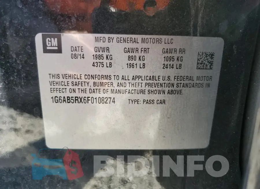 1G6AB5RX6F0108274 Photo# 12