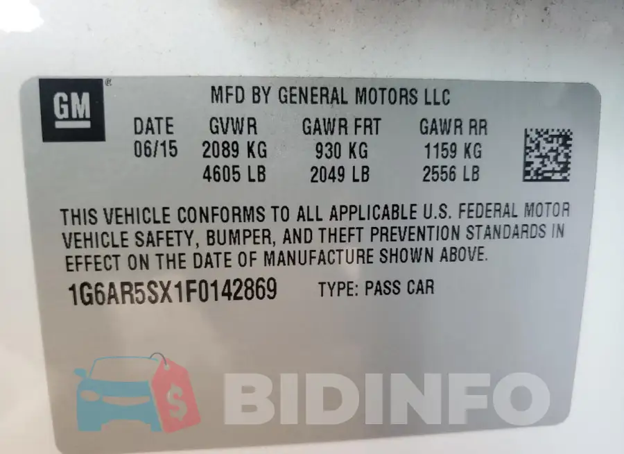 1G6AR5SX1F0142869 Photo# 13