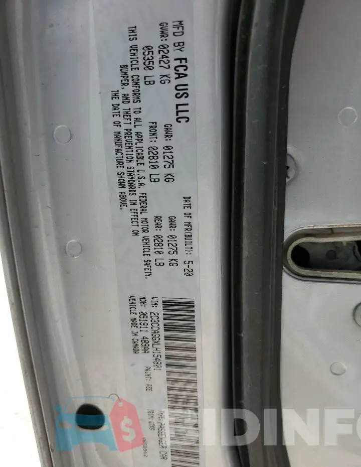 2C3CCAGGXLH154801 Photo# 12