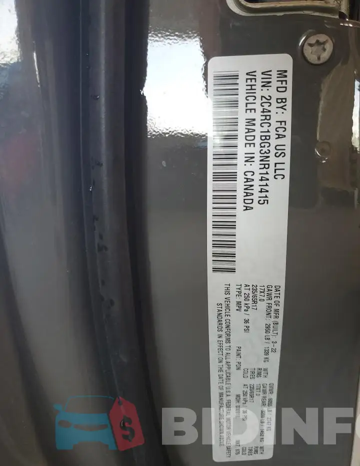 2C4RC1BG3NR141415 Photo# 14