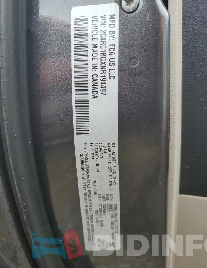 2C4RC1BGXNR194497 Photo# 13