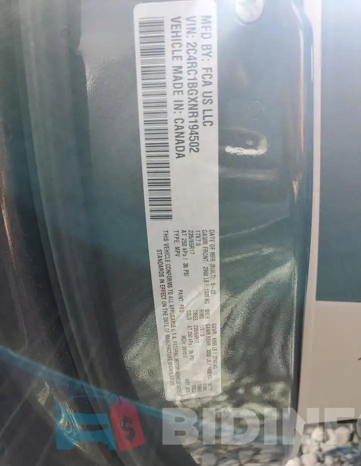 2C4RC1BGXNR194502 Photo# 14