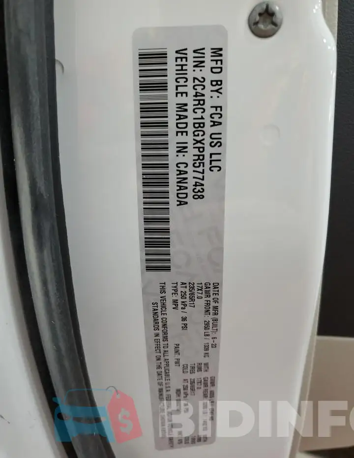 2C4RC1BGXPR577438 Photo# 14