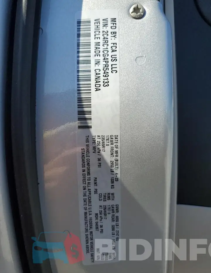 2C4RC1CG4PR549133 Photo# 14