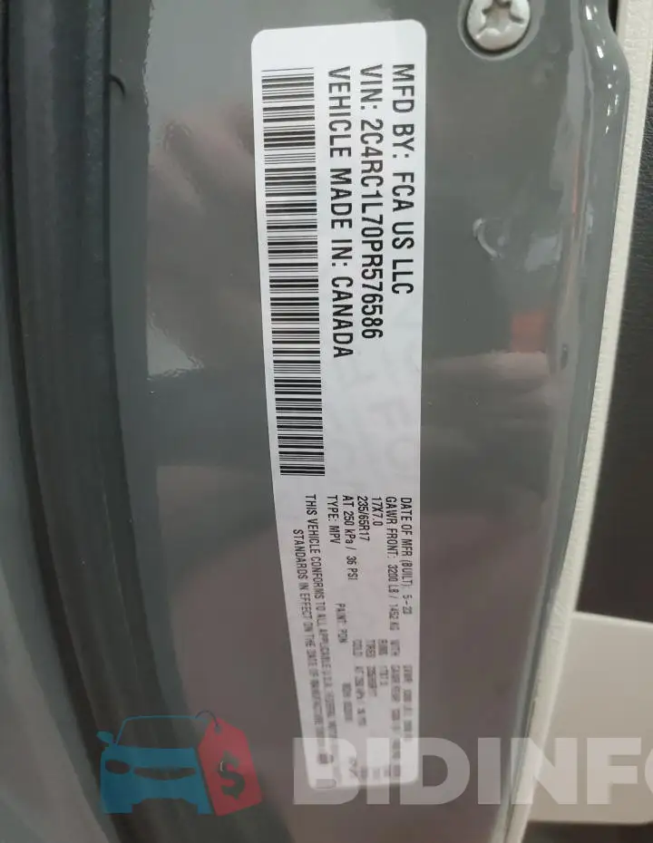 2C4RC1L70PR576586 Photo# 14