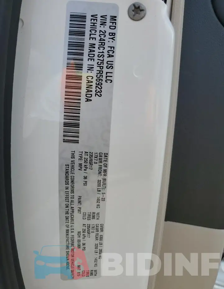 2C4RC1S75PR569232 Photo# 14
