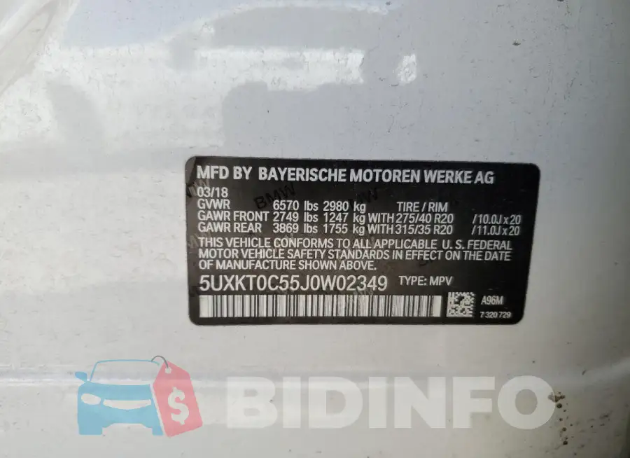 5UXKT0C55J0W02349 Photo# 13
