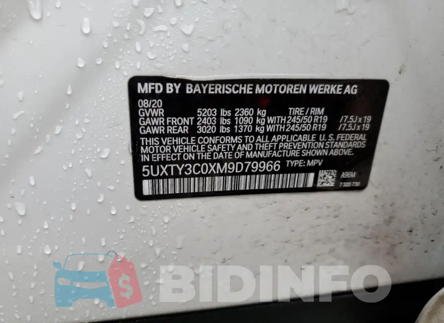 5UXTY3C0XM9D79966 Photo# 14