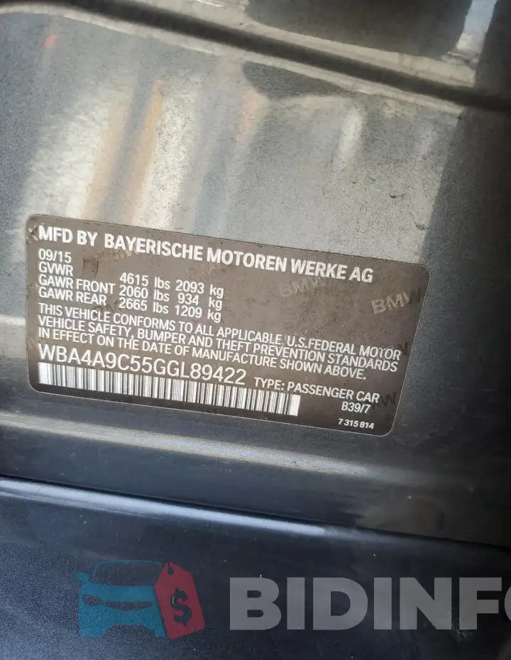WBA4A9C55GGL89422 Photo# 12