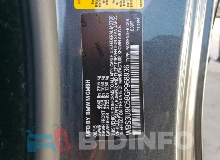 WBS3U9C58GP968936 Photo# 12