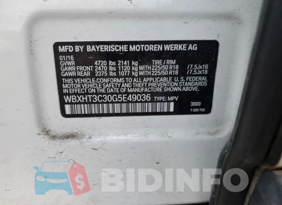 WBXHT3C30G5E49036 Photo# 13