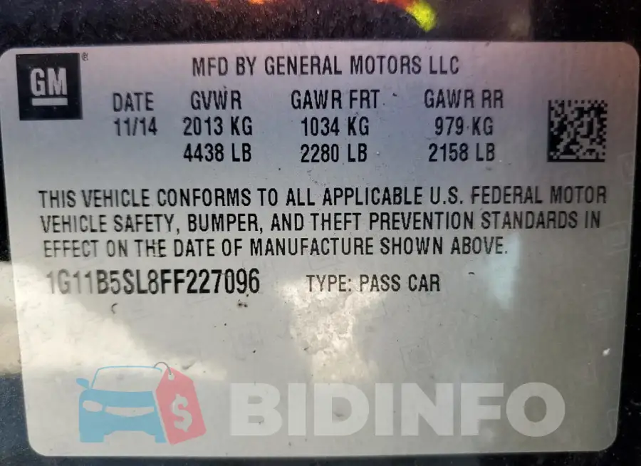 1G11B5SL8FF227096 Photo# 12