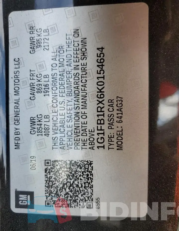 1G1FB1RX6K0154654 Photo# 12