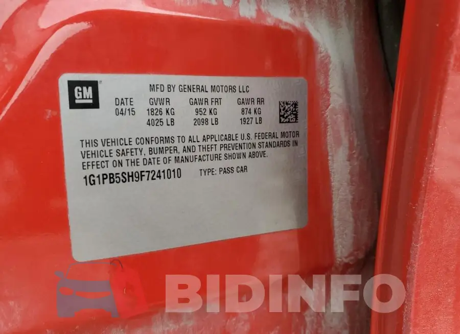 1G1PB5SH9F7241010 Photo# 12