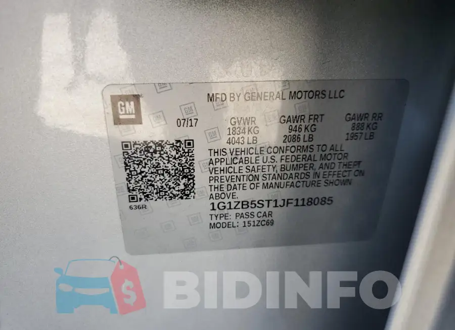 1G1ZB5ST1JF118085 Photo# 12