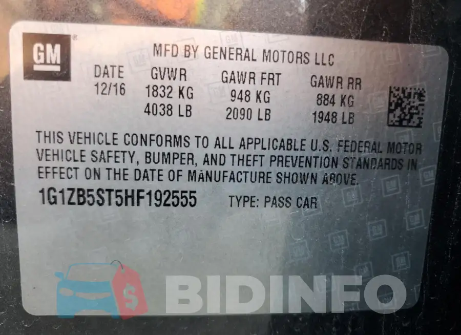 1G1ZB5ST5HF192555 Photo# 12
