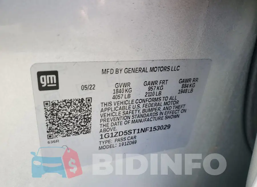 1G1ZD5ST1NF153029 Photo# 12