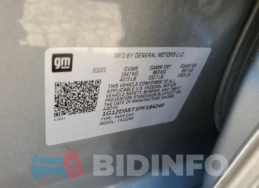 1G1ZD5ST1PF184249 Photo# 13