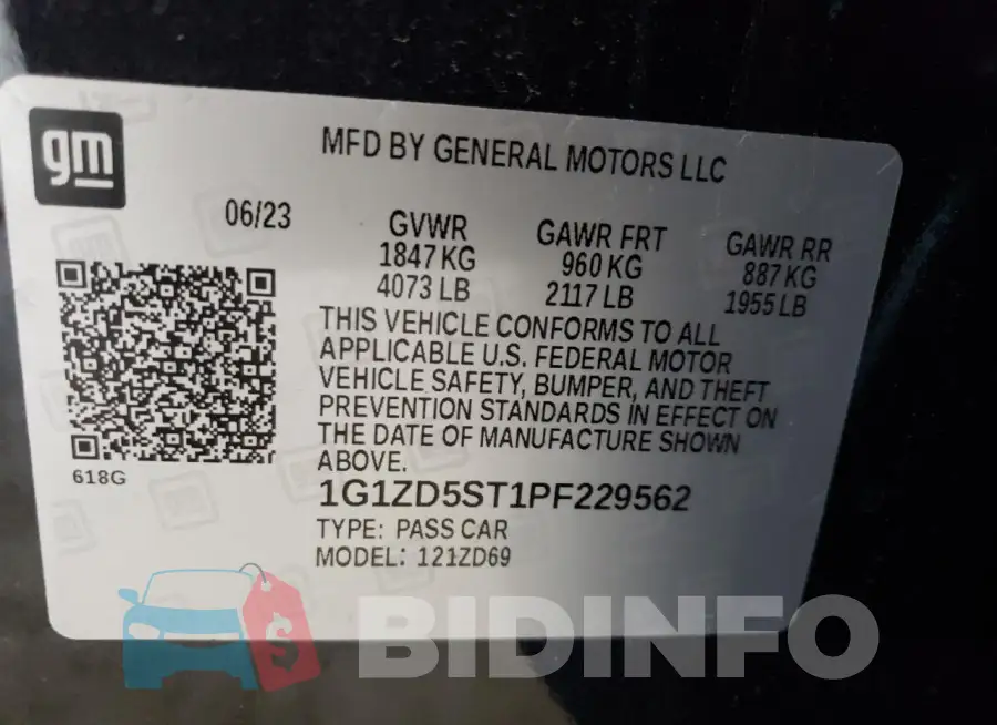 1G1ZD5ST1PF229562 Photo# 13