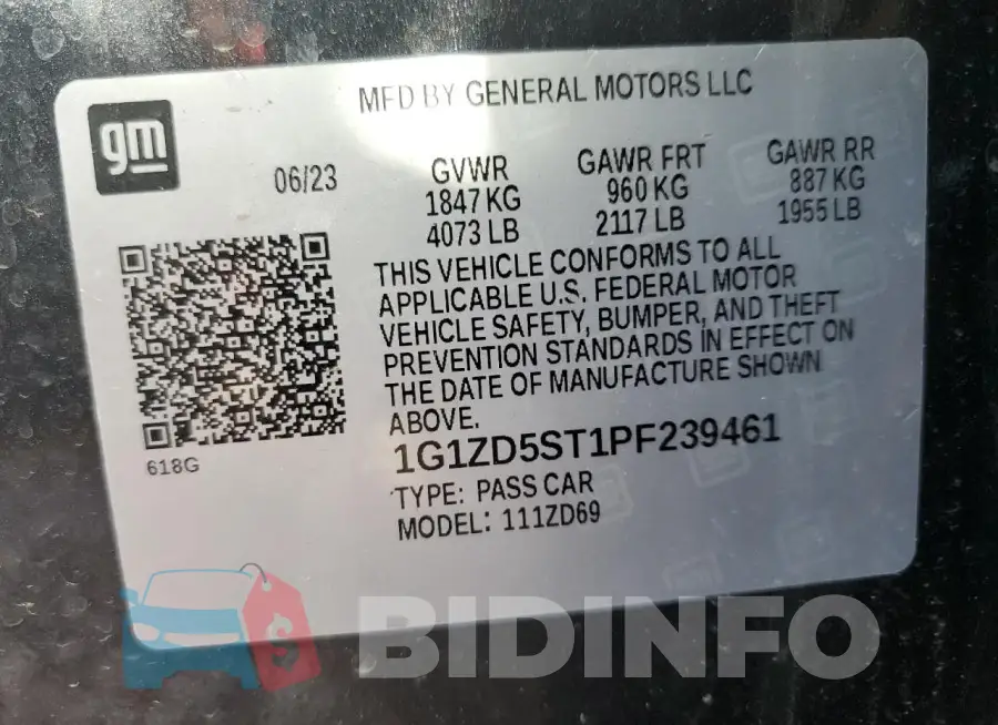 1G1ZD5ST1PF239461 Photo# 13