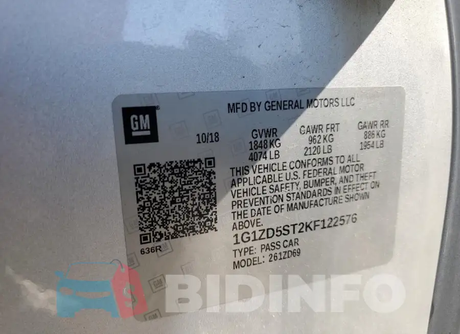 1G1ZD5ST2KF122576 Photo# 12