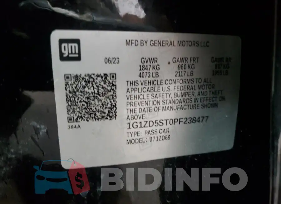 1G1ZD5ST2PF238447 Photo# 13