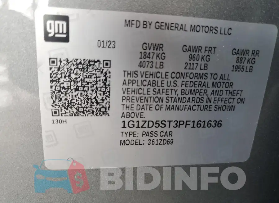 1G1ZD5ST3PF161636 Photo# 13