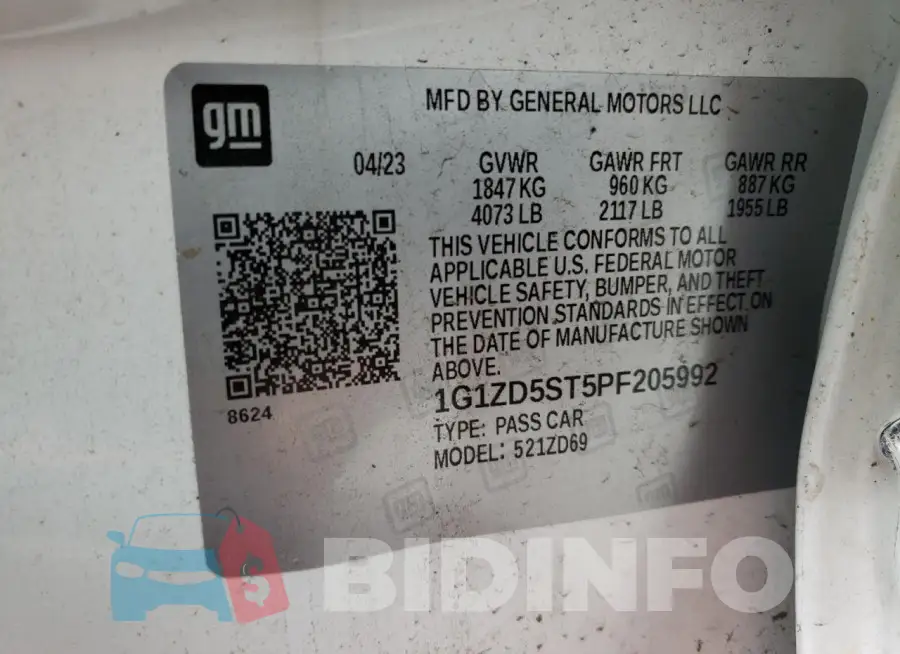 1G1ZD5ST5PF205992 Photo# 13