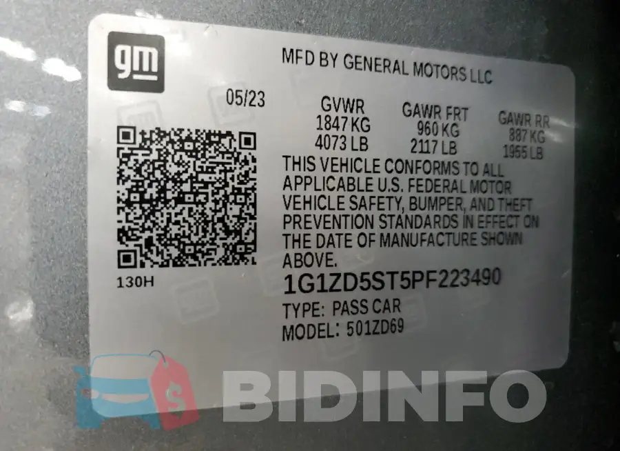 1G1ZD5ST5PF223490 Photo# 13
