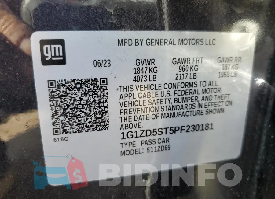 1G1ZD5ST5PF230181 Photo# 12