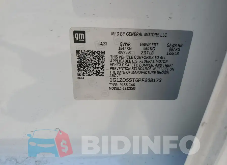1G1ZD5ST6PF208173 Photo# 13