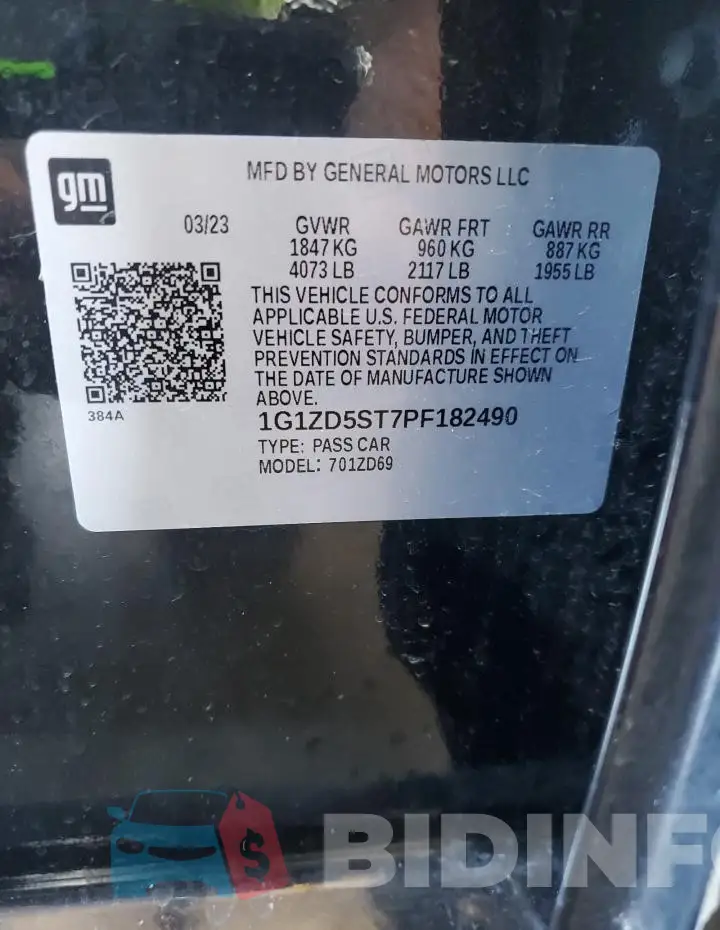 1G1ZD5ST7PF182490 Photo# 13