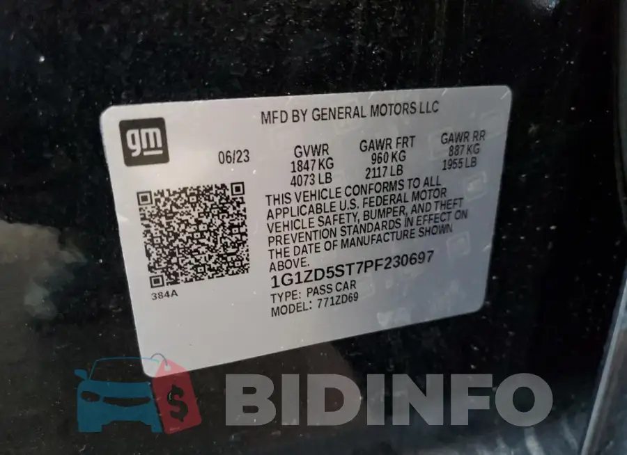 1G1ZD5ST7PF230697 Photo# 13