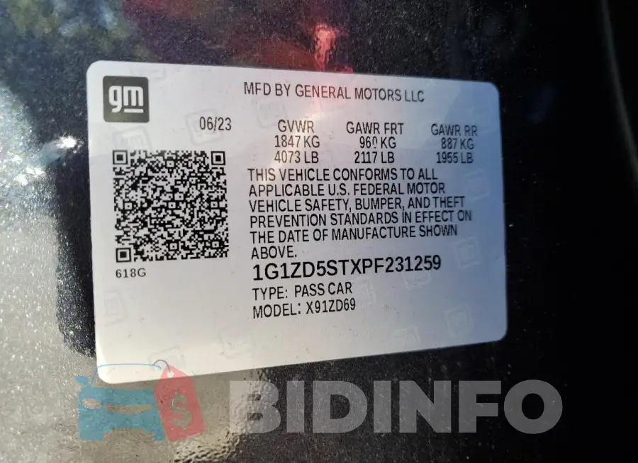 1G1ZD5STXPF231259 Photo# 13