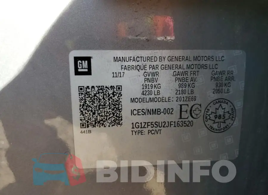 1G1ZF5SU2JF163520 Photo# 12
